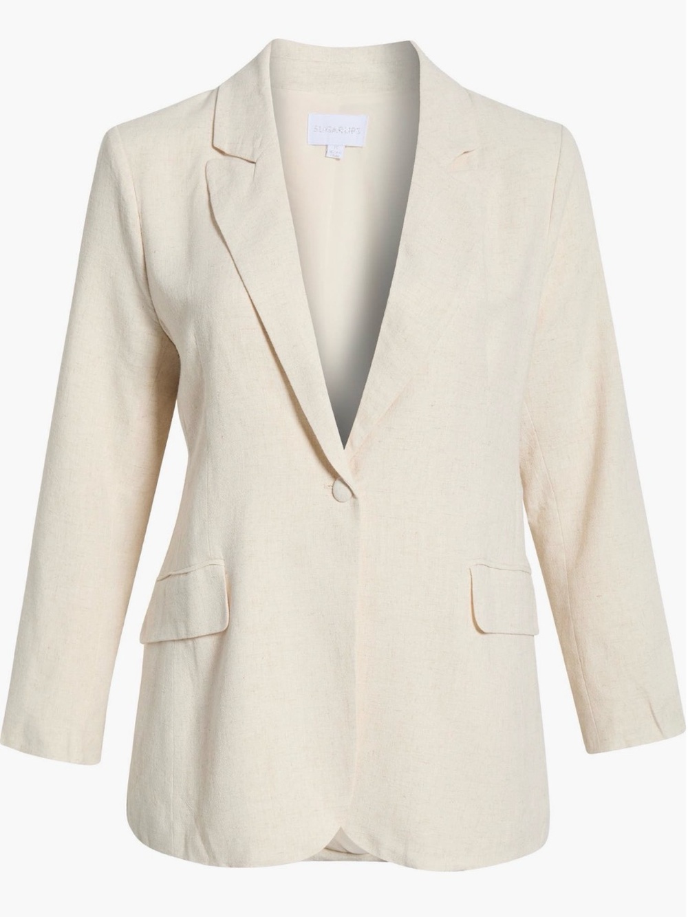 Sugarlips Light Cream Single-Button Blazer